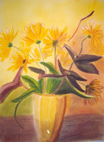 005.jpg - Sárga virágok Valitól - 70 x 50 cm, pasztellkréta, papír - magántulajdon