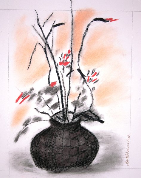 009.jpg - Fekete váza I - 50 x 40 cm, pasztellkréta, papír - magántulajdon