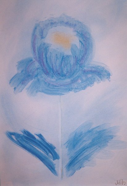 012.jpg - Kék virág - 40 x 30 cm, pasztellkréta, papír - magántulajdon