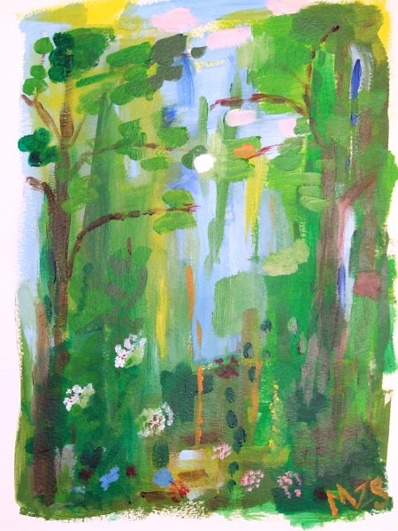 127.JPG - Virág-erdő - 50 x 40 cm, akril, kassírozott vászon