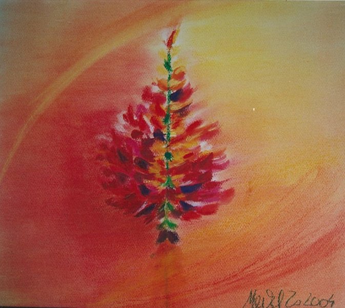 032.jpg - Piros fényben - 50 x 50 cm, pasztellkréta, papír - magántulajdon