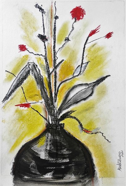 351.jpg - Fekete váza 3 - 40 x 28 cm, olajpasztell, papír