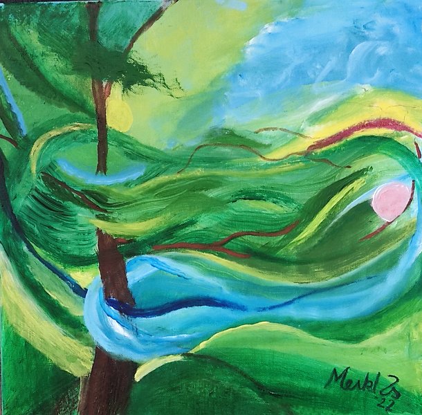 364.jpg - Nyári boldogság - 40 x 40 cm, akril, vászon - Magántulajdon