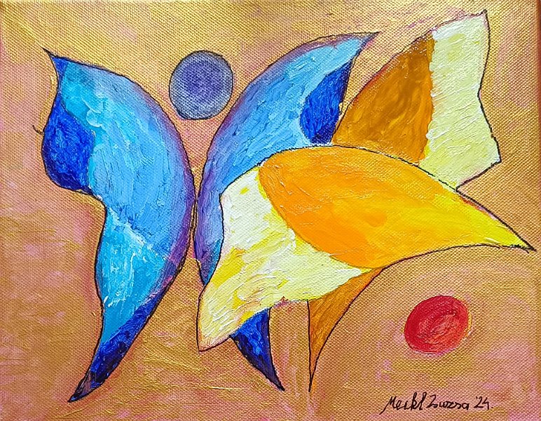 402.jpg - Fénypillangók - 25 x 30 cm, akril, vászon - Magántulajdon