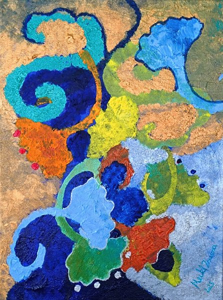 411.jpg - Szecessziós tombolás - 41 x 30 cm, akril, vászon