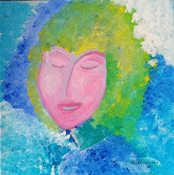 414.jpg - Még alszik - 40 x 40 cm, akril, vászon