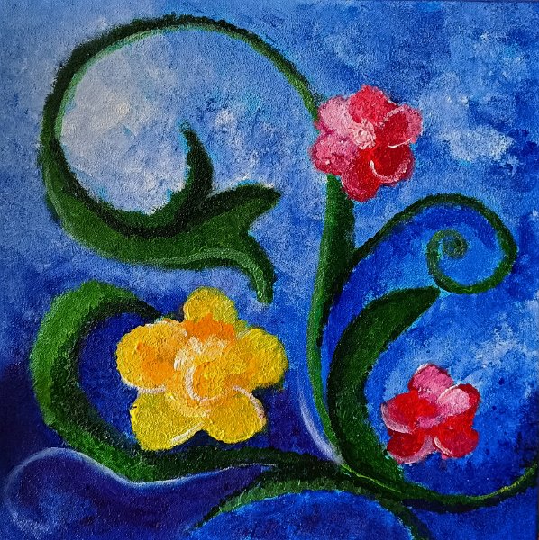 421.jpg - Párizsi erkélyek emlékezete - 40 x 40 cm, akril, vászon
