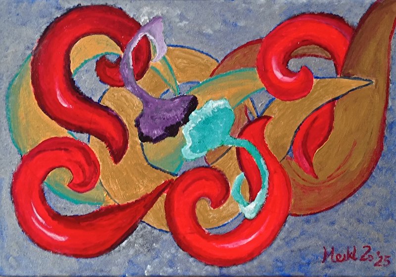 422.jpg - Egymásra találva - 38 x 55 cm, akril, vászon