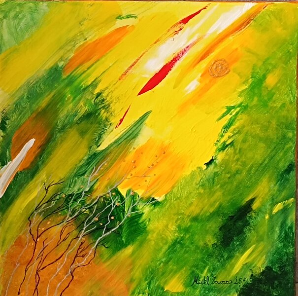 426.jpg - Fényzuhatag - 40 x 40 cm, akril, vászon