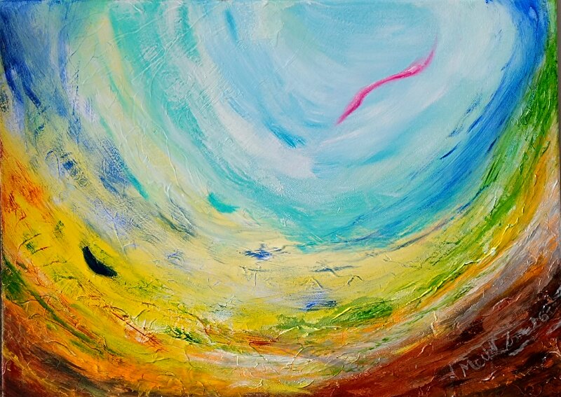 442.jpg - Március, a tavasz ígérete - 50 x 70 cm, akril, vászon